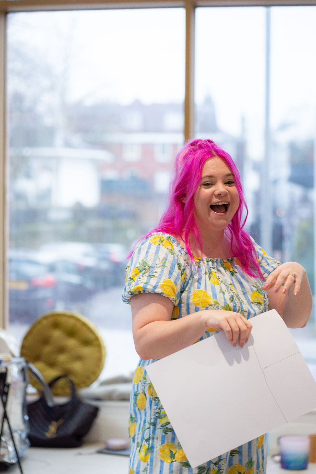 Bex speaking at an event